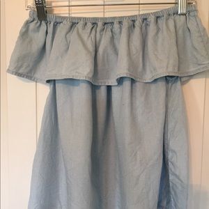 Chambray Off the Shoulder top